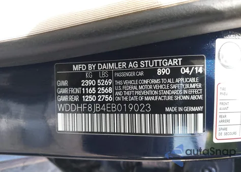 2014 Mercedes-Benz E 350 4Matic from USA, damaged, VIN WDDHF8JB4EB019023